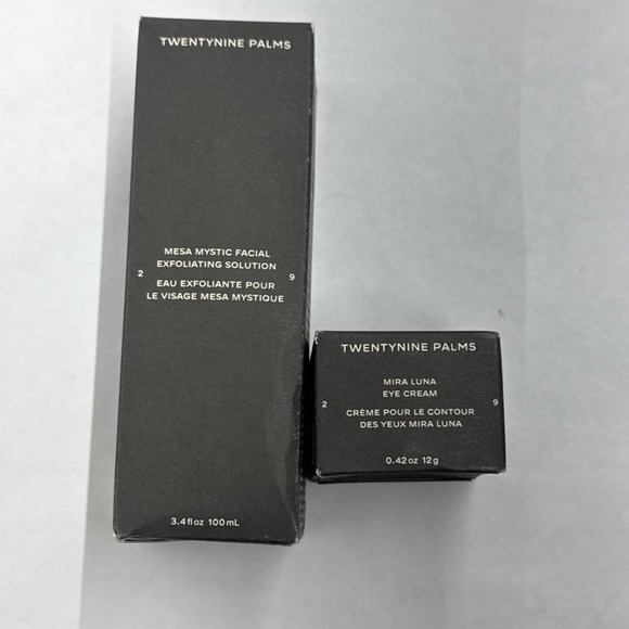 Twentynine Palms Other - TwentyNine Palms Mira Luna Eye Cream .42 oz & Mesa Exfoliating Solution 3.4fl Oz